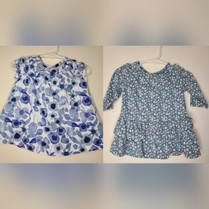 Bundle of blue and green baby dresses 3-6months gap & oshkosh